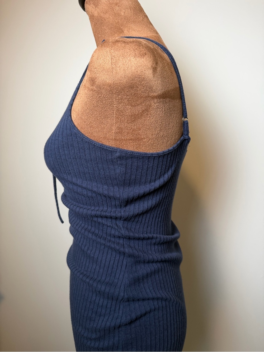 ROXY Navy Ribbed Lace-Up Ribbed Dress - Picture 9 of 17